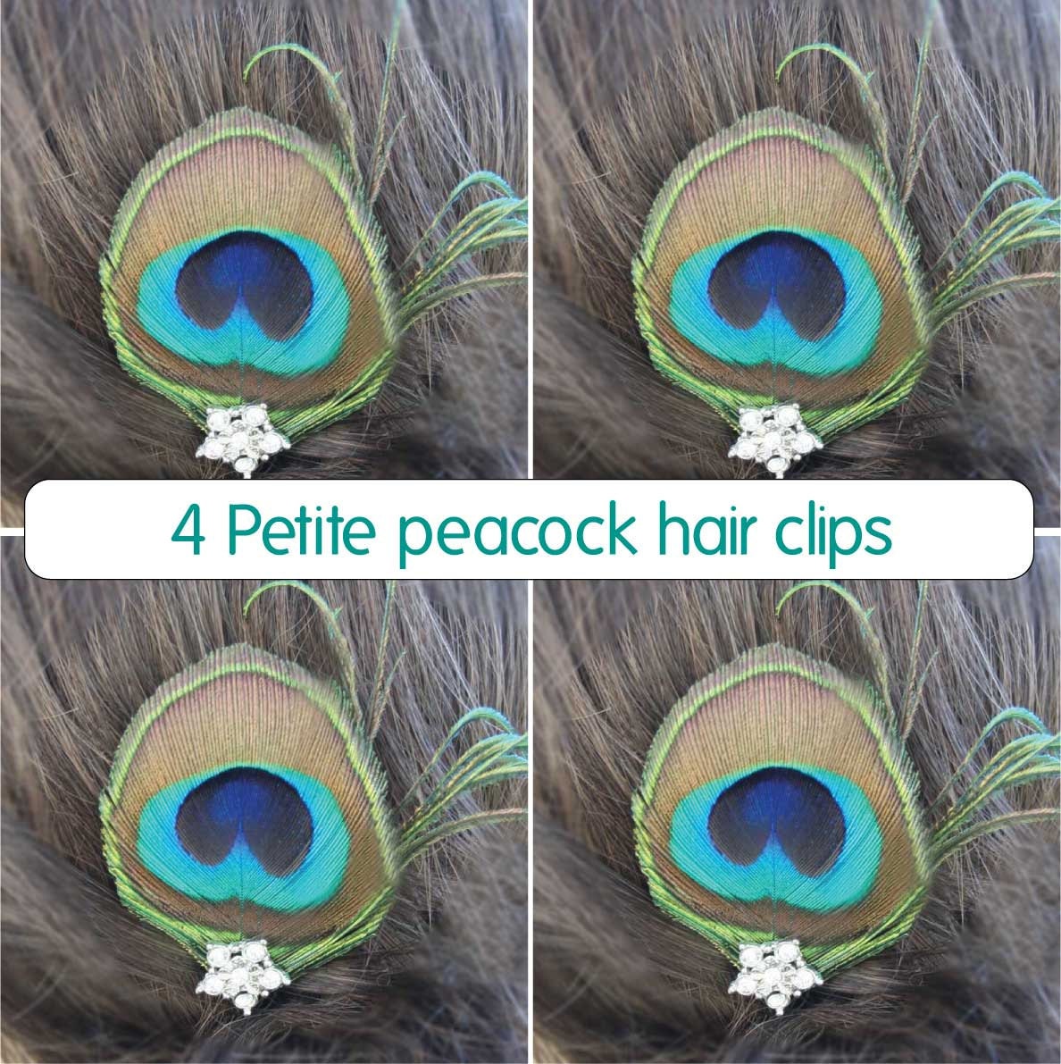 Bridal package-4 pc fascinator - Petite Peacock Feather fascinator - -Vintage glam // Peacock hair clip
