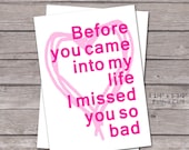Miss You - A2 Folded Card, Blank Inside, Includes Envelope, Love you, Personal note, New Love