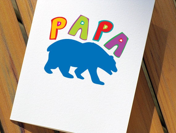 Papa Bear Fathers Day Card For Dad