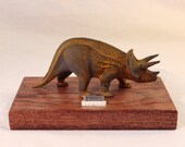 iPhone - iPod Dock -Charger and Sync Station - Oak -  Triceratops - Scary - One of a Kind - Rusty Dinosaur