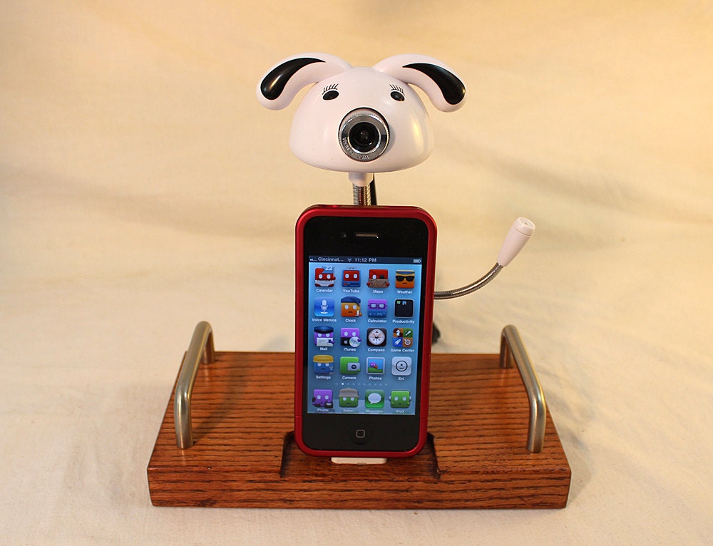The Web Cam Dock - iPhone Dock - iPod Dock - Charger and Sync Station -  Cute Cam with Mic - iPhone4 Docking Iphone Dock