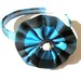 Blue and Black Tartan Florette Headband with Pearl Accent (Tiffany)