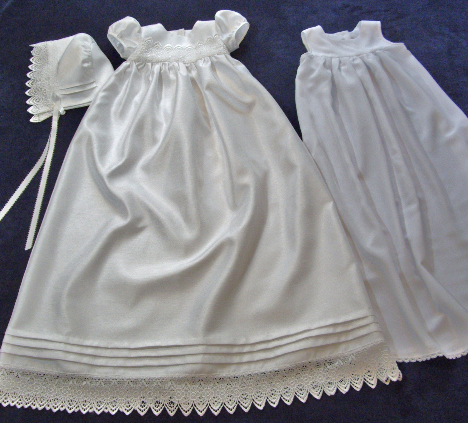 White Christening Gown/ Baptismal Dress Set Size Medium For Baby Girl