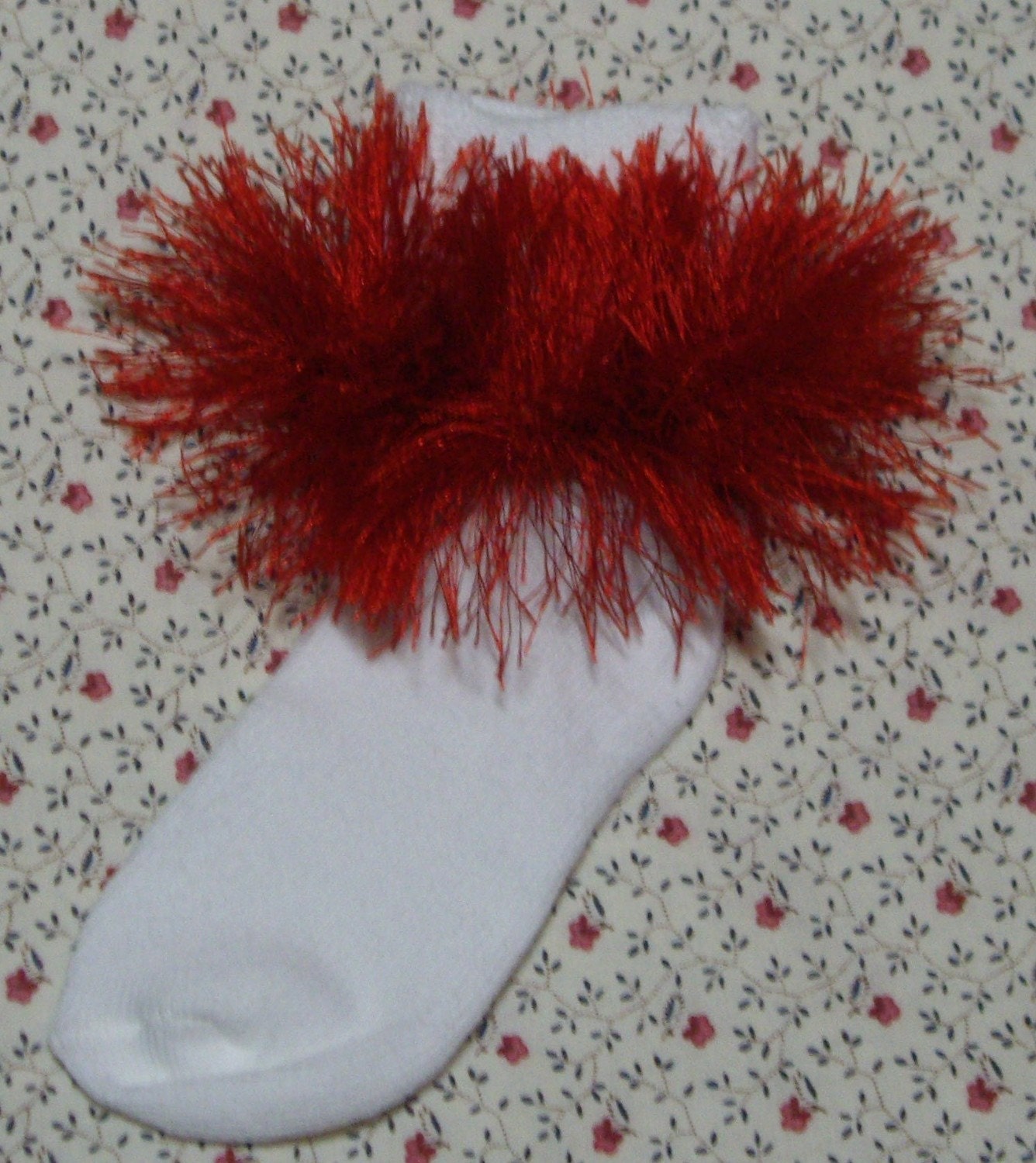 Red Fun Fur Socks for Children, Babies and Adults