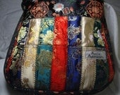 Quilted Oriental Satin Brocade Purse