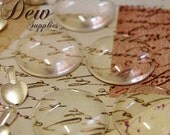 20 Clear Round Circle Glass Dome Tiles...1 Inch... For Pendant and Magnet and Trays