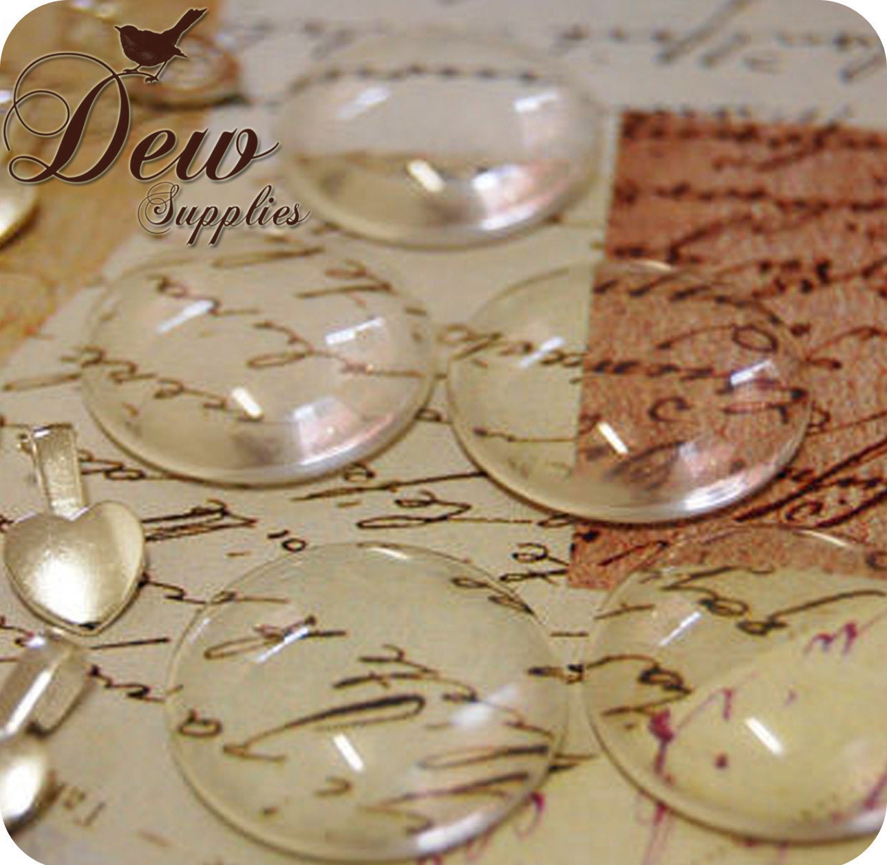 100 Clear Round Circle Glass Dome Tiles...1 Inch... For Pendant and Magnet and Trays