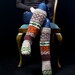 Knee high knitted socks with Scandinavian ornaments for women gift for her