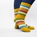 Colorful spring wool hand knitted socks for unisex adults gift under 40