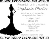 Bridal Shower Wedding Bride Invitation Card Digital File You pick the colors