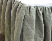 Queen Gathered  Bed Skirt in Washed Natural Linen