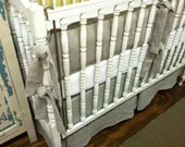 Tailored Casual Crib Bedding in Washed Natural Flax Linen-Medium Weight-Tailored Skirt Option