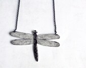 Dragonfly necklace -pendant, drawing on plastic