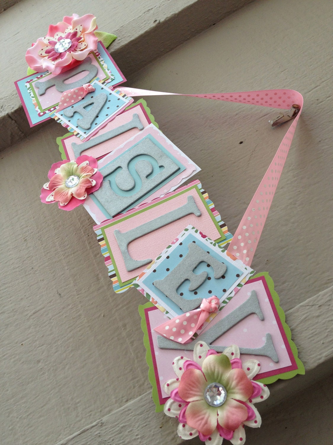 Kid's Name Sign--LIMITED EDITION--Hot Pink, Light Pink, Blue, Green, White, Silver--Personalize--GIRL--Baby--Kid--Nursery Decor--Kid's Room