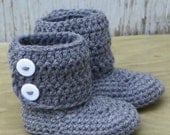 Grey Infant Crochet Wrap Boots- Choose Your Size