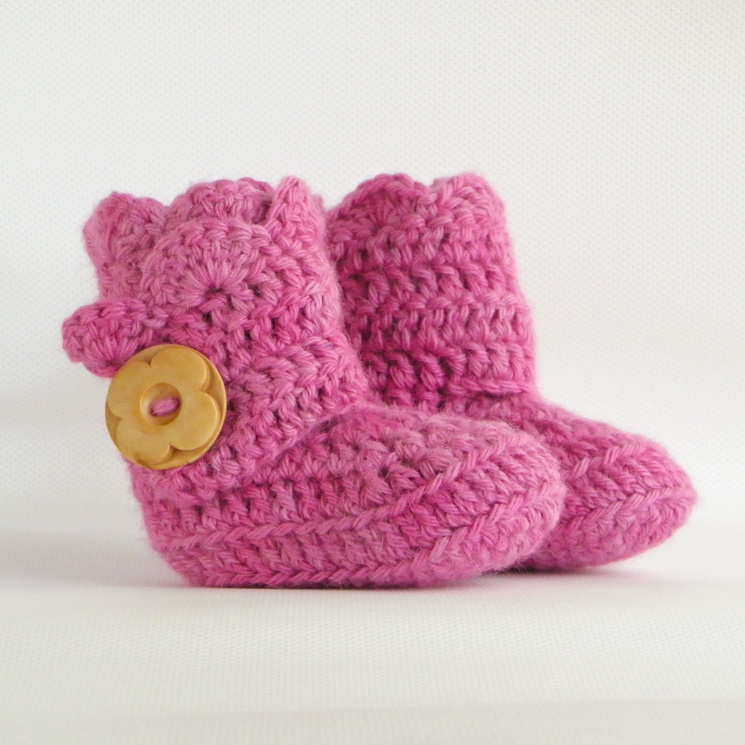 Dusty Pink Crochet Shell Wrap Boots- Choose Your Size