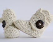 Cream Crochet Shell Wrap Boots- Choose Your Size