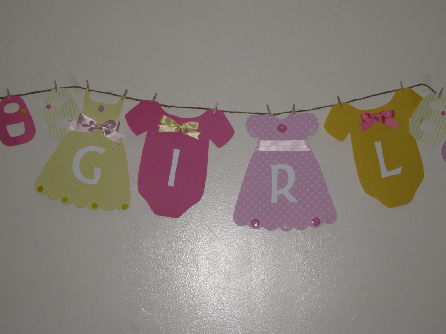 Girl Dress and Onesie Clothesline Baby Shower or Birthday Banner