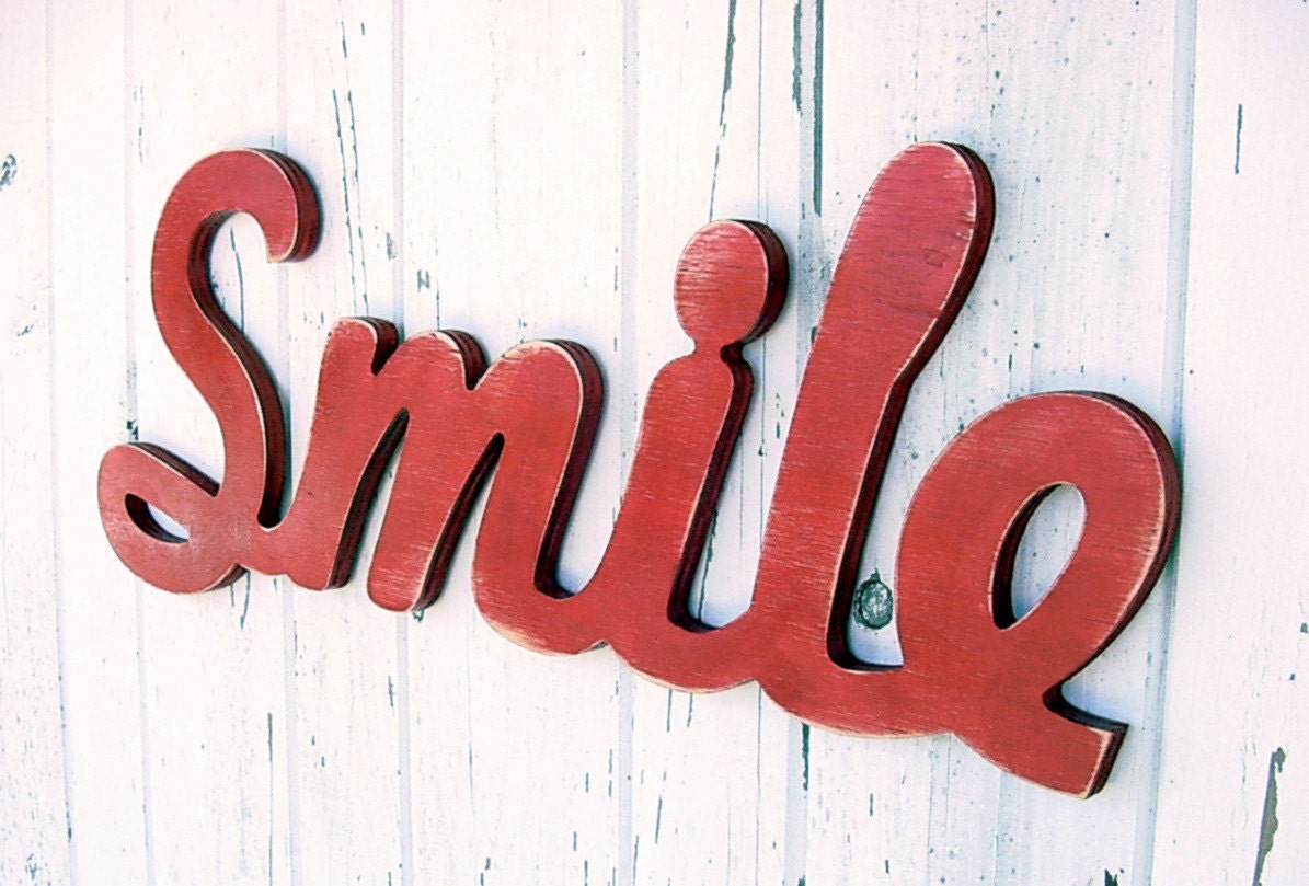 Wooden "Smile" Wall sign - WoodenCreatives