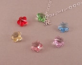 Personalized Necklace. Rainbow. Custom Color. Little Girls Necklaces. Flower Girl. Sterling Silver. childs jewelry, initial, spring colors