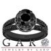2.00 Carat CERTIFIED Fancy Black Diamond Engagement Ring Vintage Style 14K Black Gold Pave Set handmade