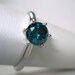0.70 Carat CERTIFIED Blue Diamond Solitaire Engagement Ring 14K White Gold