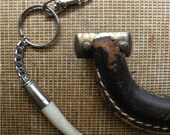 Antler tip bullet shell keychain key chain rustic recycled horn bone punk vintage bag purse charm fathers day deer