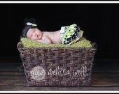 Black lime gray and white ruffle bloomers diaper cover for baby newborn infant toddler girl