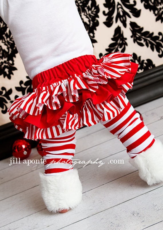 Red and white striped bloomers diaper cover for baby newborn infant toddler girl