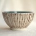 Small Rustic Porcelain Bowl in Ivory and Soft Teal