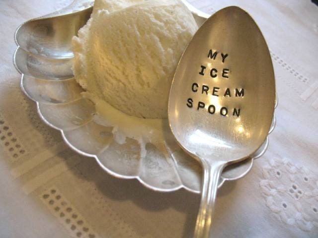 Vintage Silverware Ice Cream Spoon