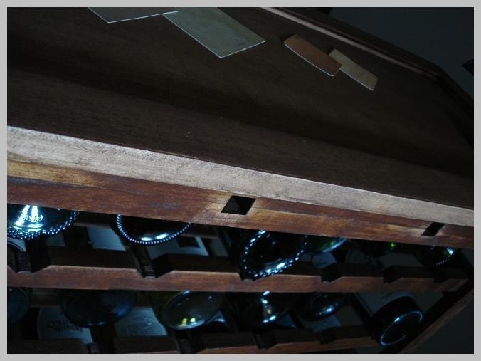 49 bottle COGNAC colored Wine Rack that can be used as an ACCENT table by WineBeds