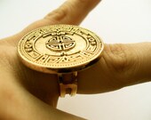 Rustic Mayan Calender Ring