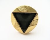 Rustic Bermuda Triangle Cocktail Ring in Midnight
