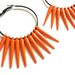 Summertime Fun- Neon ORANGE Spike Hoop Earrings