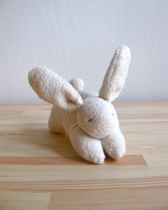 Bunny - organic, white, soft, cuddly, waldorf, eco friendly