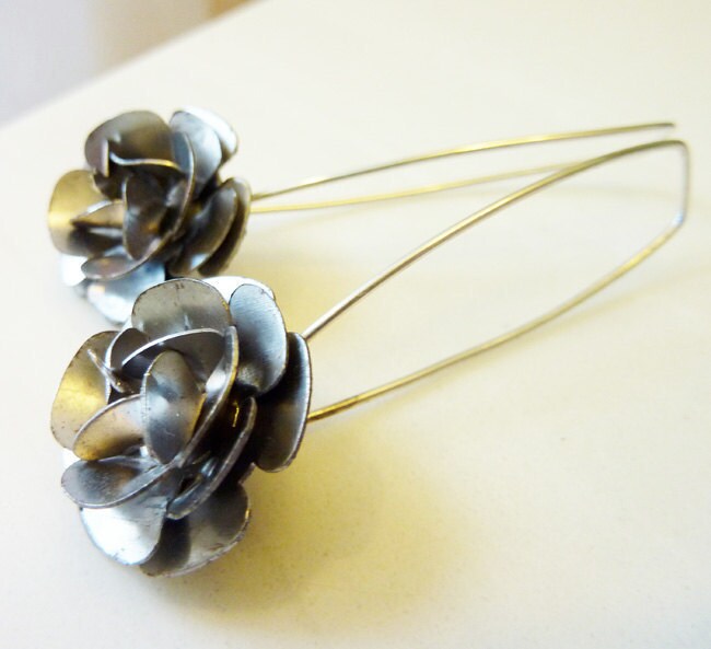 Heavy Metal Rose Earrings