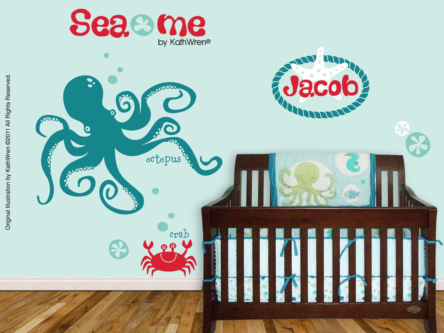 Sea Me by KathWren - Original Vinyl Wall Decals - 73 piece kit