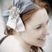 Grey Bow Headband Silver Party Accessory Gray Bow Accessories Headpiece Fascinator Vintage Inspired Handmade Vintage Weddings Head Piece