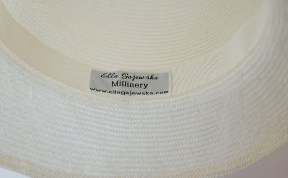 Summer Straw Sun Hat Ivory Natural Sisal Unisex Trilby Hat Fedora Black Tape Perfect Gift Vintage Inspired Handmade