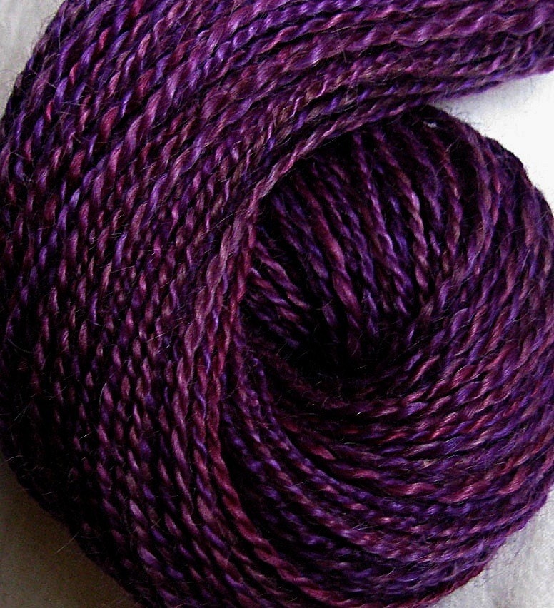 VIOLET HILL Handspun Yarn /Texas Kid Mohair Nylon Merino