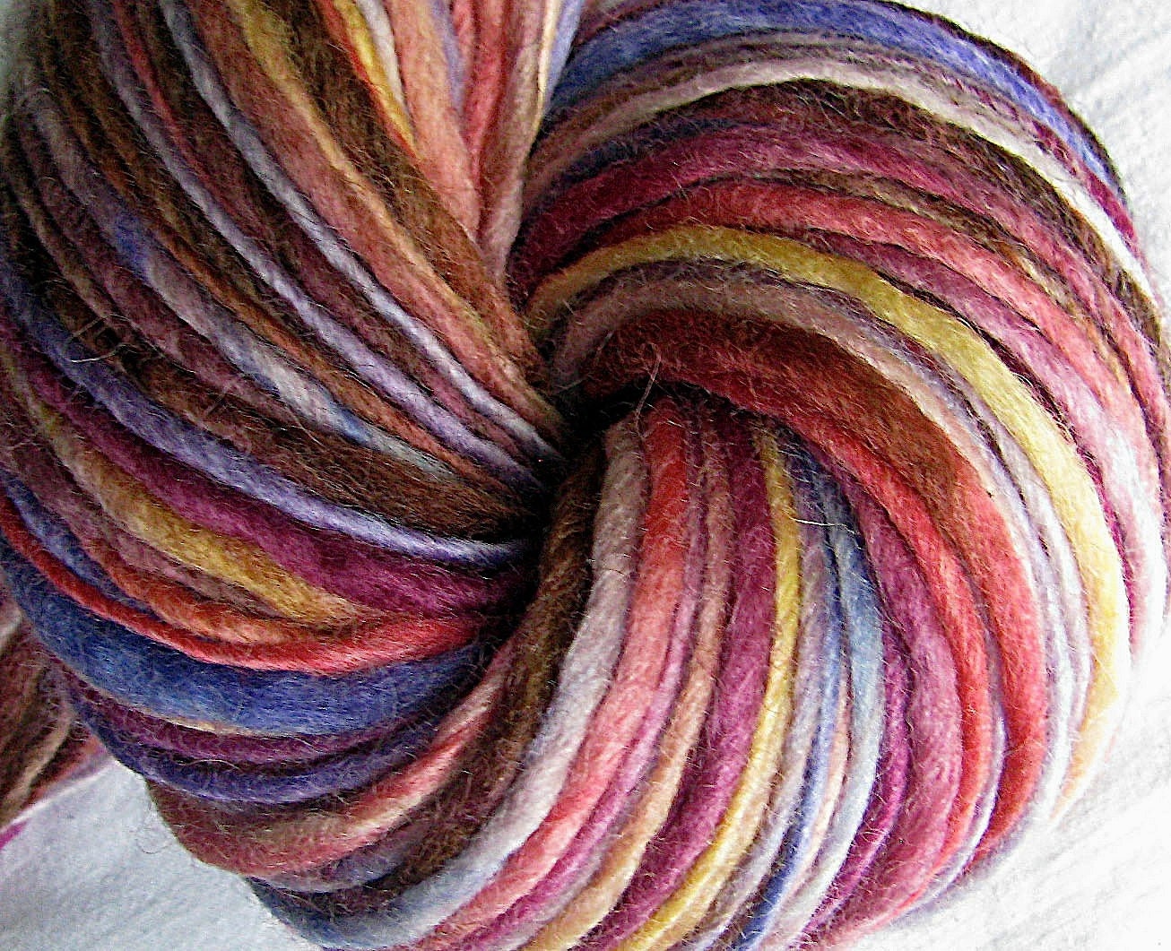 Handspun Yarn 'Minni' Thick and Thin Single Hand Dyed Blue Faced Leicester