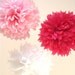 10 Poms --- Beautiful Pinks ---VALENTINES DECORATIONS --- SALE