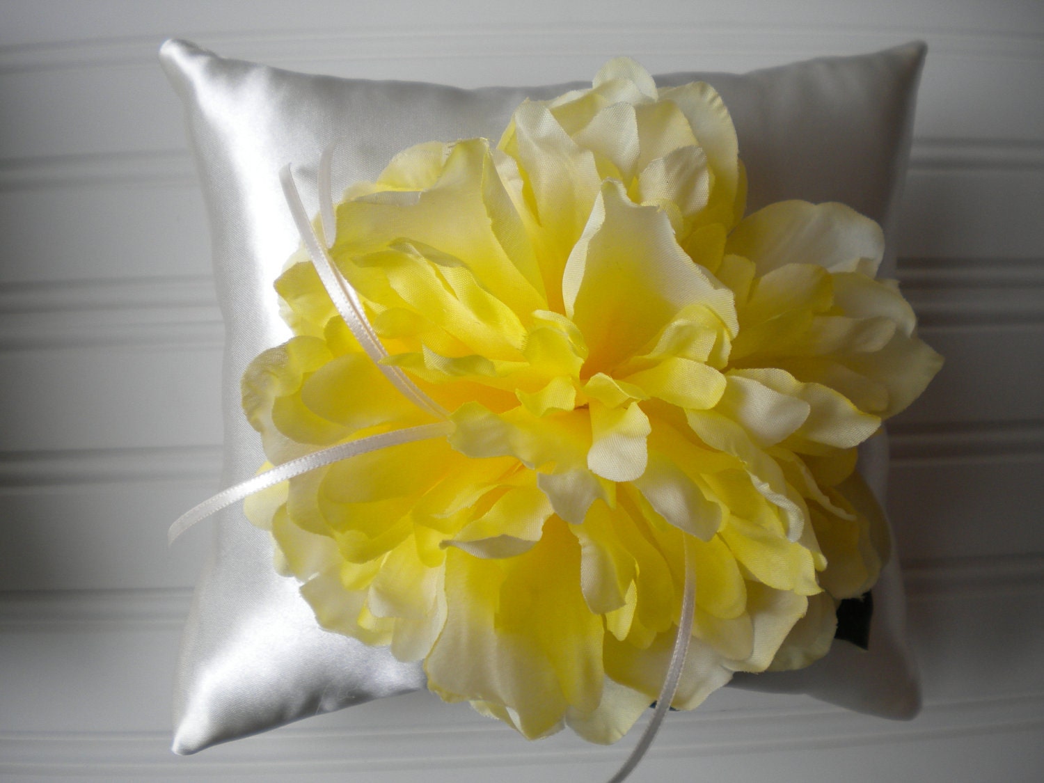 Yellow Peony Ring Bearer Pillow