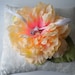 Peach Peony Ring Bearer Pillow with Vintage Lace