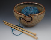 Yarn Bowl, Knitting Bowl - IN STOCK- Handmade Pottery from Neal Pottery in our Earthy Brown Glaze