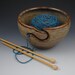 In Stock, READY TO SHIP- Yarn Bowl, Knitting Bowl - Handmade Pottery in our Earthy Brown Glaze
