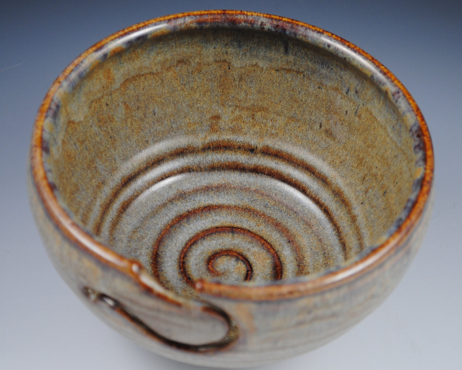 In Stock, READY TO SHIP- Yarn Bowl, Knitting Bowl - Handmade Pottery in our Earthy Brown Glaze