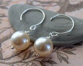 Sterling Silver Swarovski Crystal Pearl Drop Earrings in Ivory