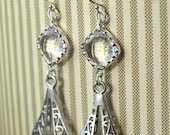 Victorian Style Pendant Sterling Silver Earrings